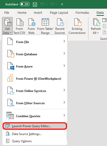 Add a Power Query icon to the quick access toolbar