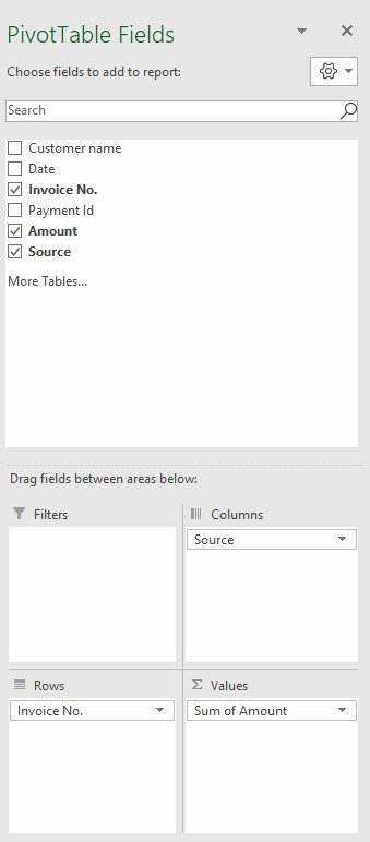 Data comparison layout