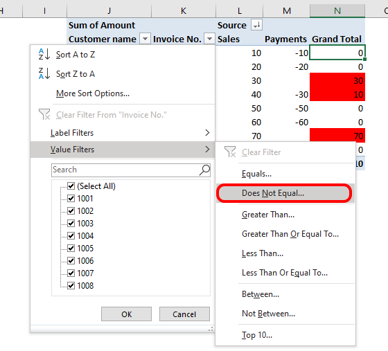 Data comparison layout