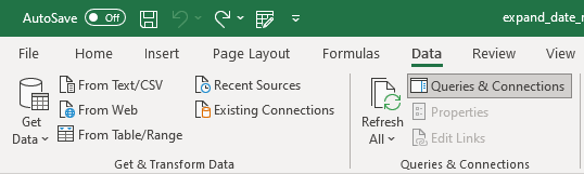 Expand date ranges into a full list of dates