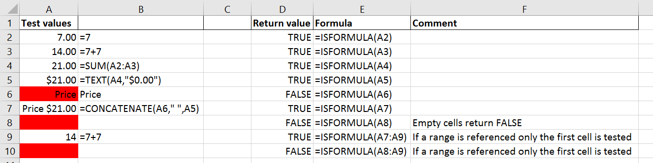 ISFORMULA examples