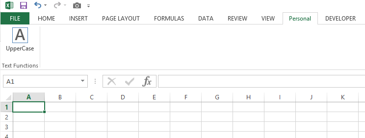 Add personal macro to excel ribbon