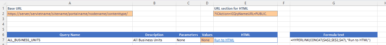 Running queries from Excel links