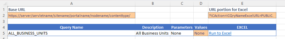 Running queries from Excel links