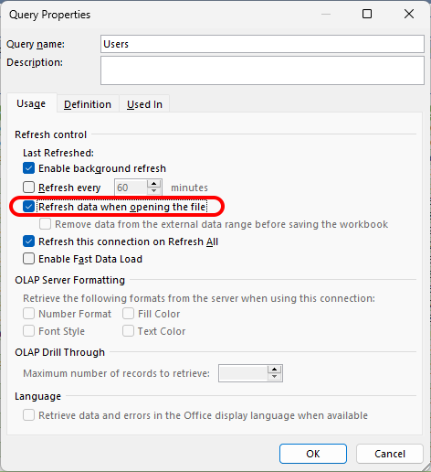 Refresh queries