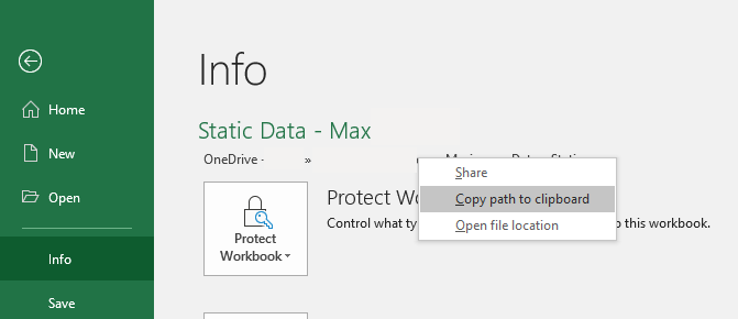 Excel path