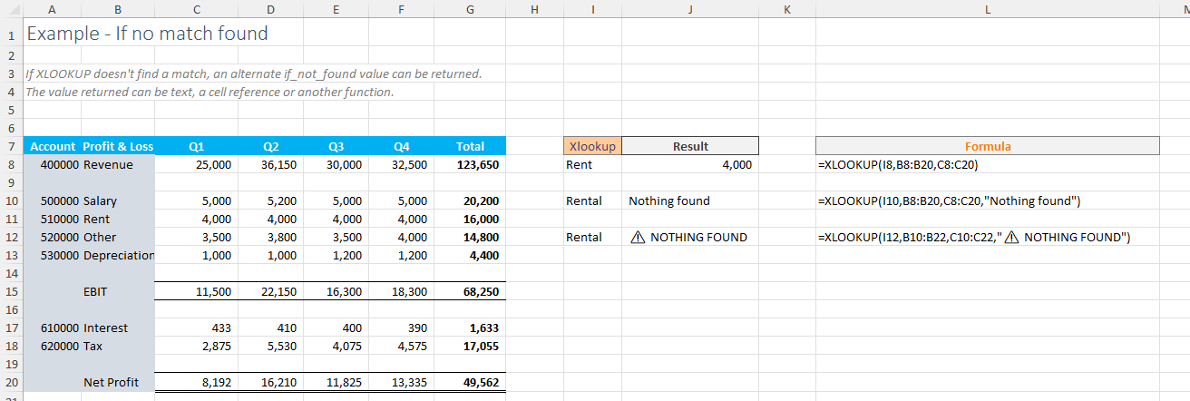 XLOOKUP example